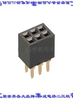 M50-3000345 针座连接器6POS插座2排1.27mm母形插口通孔直针镀金