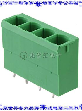 1922501 端子块连接器4POS接头公引脚带罩10.16mm绿色垂直通孔