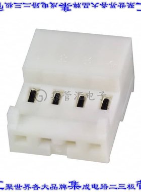 3-643814-4 矩形连接器4POS插座2.54mm母插口白色IDC锡自由悬挂直