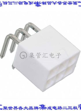 1586863-6 针座连接器6POS接头2排4.2mm公形插针通孔直角锡
