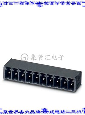 1722037 端子块连接器7POS接头公引脚带罩3.81mm黑色90DEG通孔