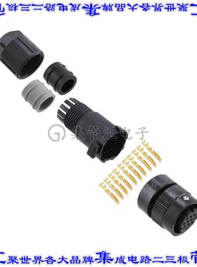 JN1DS10SLK 圆形连接器10POS插头外壳用于母插口黑色自由悬挂底壳