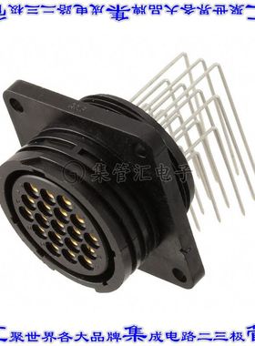 1-796502-1 圆形连接器19POS插座母插口焊接镀金面板安装通孔直角