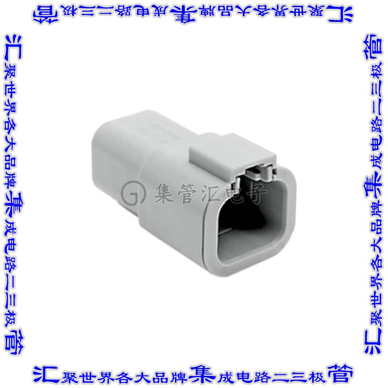 ATP04-4P 矩形连接器外壳4POS插座2排公形引脚灰色自由悬挂