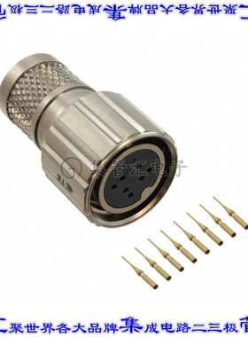 2102353-1 圆形连接器8POS插头母插口焊接镀金自由悬挂