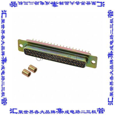 DCMM-37S-Z 连接器37POS插座母插口2排D-Sub面板安装通孔