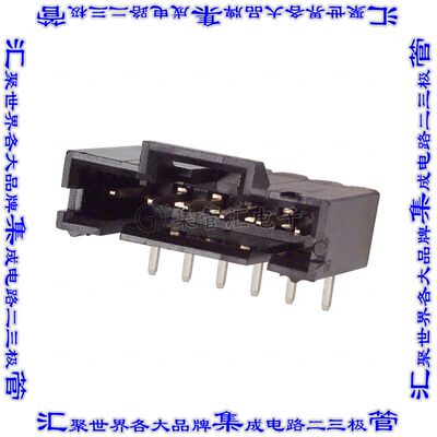 5-104935-7 针座连接器6POS接头2.54mm公形插针通孔直角镀金