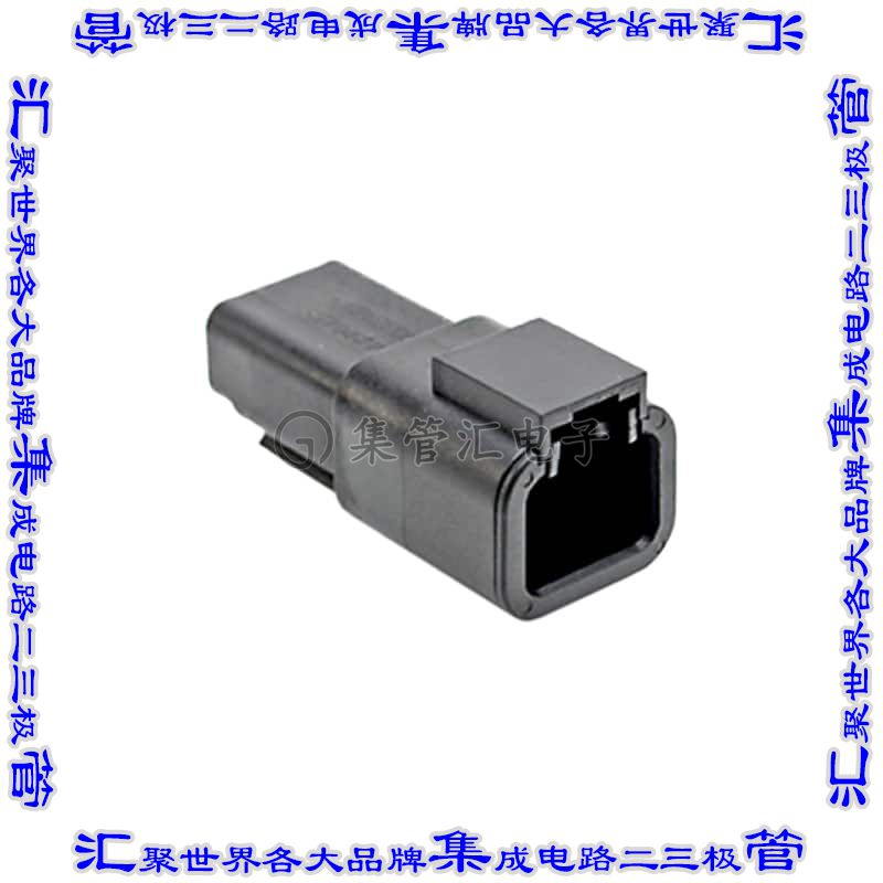 ATP04-2P-BLK 矩形连接器外壳2POS插座公形引脚黑色自由悬挂