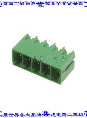 EBRA-05-A 端子块连接器5POS接头公引脚带罩3.5mm绿色垂直通孔