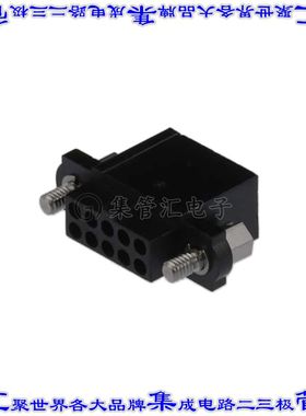 M80-4651005 矩形连接器10POS插座2排2mm母插口黑色压接镀金自由