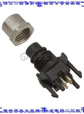 1524789 圆形连接器4POS插座母插口焊接镀金面板安装通孔