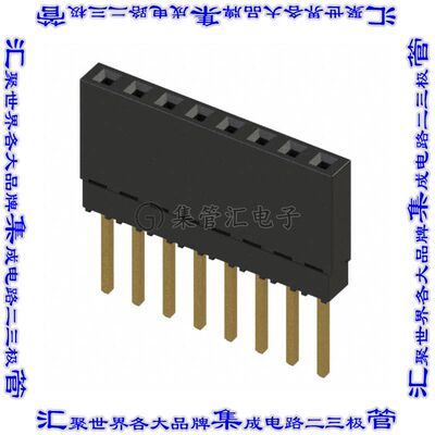 ESQ-108-13-G-S 针座连接器8POS插座2.54mm叉状通孔直针镀金