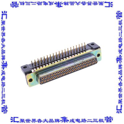 M24308/23-34Z 连接器37POS插座母插口2排D-Sub面板安装通孔直角