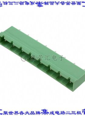 1766835 端子块连接器8POS接头公引脚带罩7.62mm绿色垂直通孔