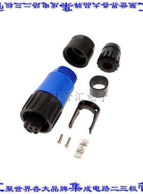 C01610D00601010 圆形连接器7(6+PE)插头外壳用于母插口黑色蓝色