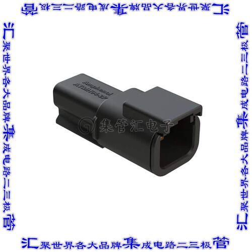 ATMH04-2PD 矩形连接器外壳2POS插座公形引脚黑色自由悬挂