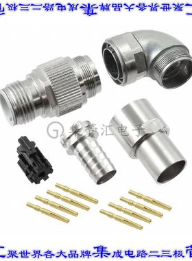 1-2823587-3 圆形连接器8POS插头公引脚压接镀金自由悬挂直角