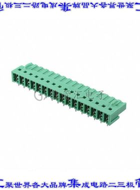 1786543 端子块连接器16POS接头母型插口5.08mm绿色90DEG通孔