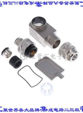 6-2271123-2 圆形连接器12POS插座公形引脚螺钉镀金自由悬挂直角