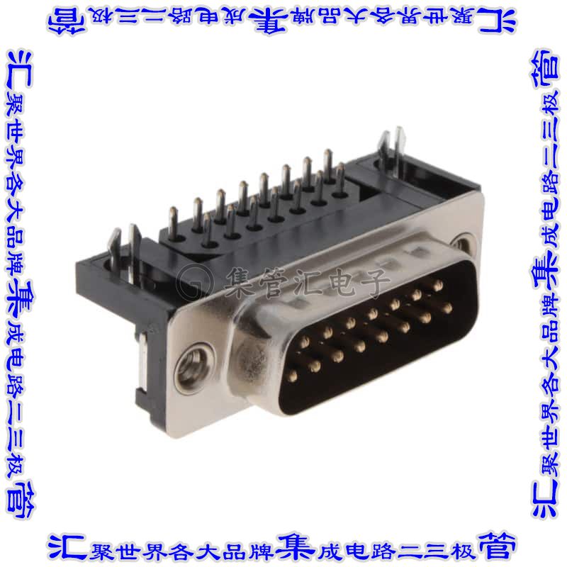 KF22X-A15P-N 连接器15POS插头公引脚2排D-Sub通孔直角