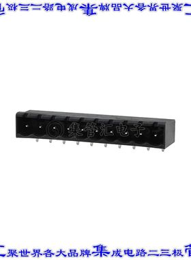 1758681 端子块连接器10POS接头公引脚带罩5.08mm黑色90DEG通孔
