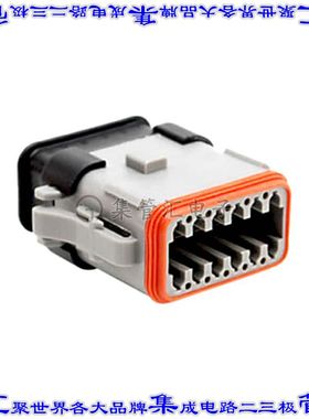 AT06-12SA-SRGRY 矩形连接器外壳12POS插头2排母形插口灰色自由悬