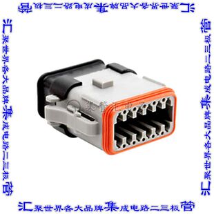 SRGRY 矩形连接器外壳12POS插头2排母形插口灰色自由悬 12SA AT06