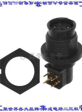 EN3P4FRAPCX 圆形连接器4POS插座母插口焊接镀金面板安装通孔直角