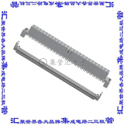 158350-211015 矩形连接器50POS插口2排2mm母插口灰色IDC镀金自由