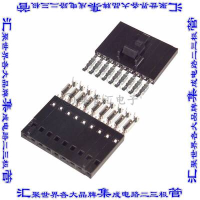 5-103958-8 矩形连接器9POS插座2.54mm母插口黑色IDC镀金自由悬挂