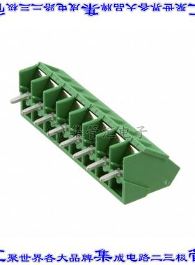 282847-8 线对板连接器8POS接线端子5.08mm通孔35角度带板