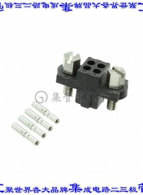 M80-4600442 矩形连接器4POS插座2排2mm母插口黑色压接镀金自由悬