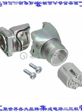 1605512 圆形连接器6(5+PE)插座外壳用于公插针银色面板安装直角