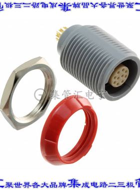 PLB1G220010 圆形连接器10POS插座母插口焊杯镀金面板安装