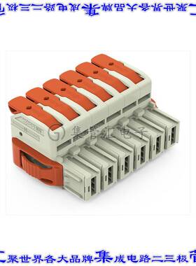 832-1106/037-000 端子块连接器6POS插头母插口10.16mm灰色自由悬