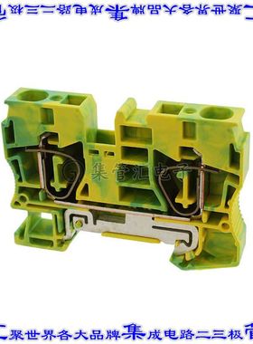 3036136 端子块连接器2POS接地地面10.2mm绿色黄色6-16AWG