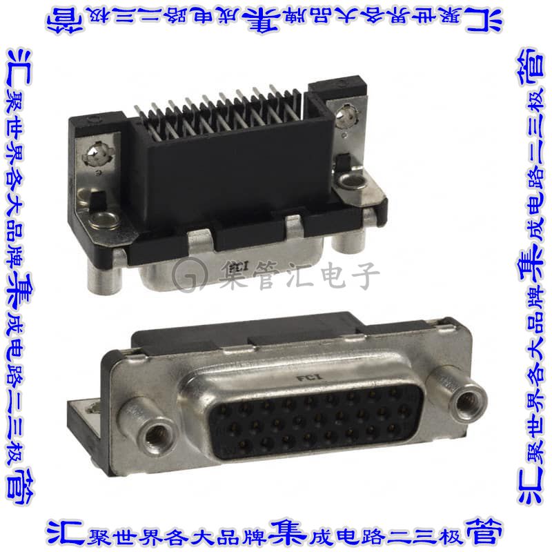 ICD26S13E4GV00LF 连接器26POS插座母插口3排D-Sub高密度通孔直角