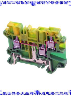 CYG4/3 端子块连接器接地地面绿色黄色10-24AWG