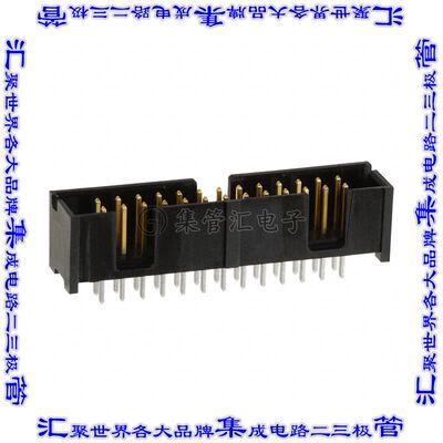 103308-6 针座连接器26POS接头2排2.54mm公形插针通孔直针镀金