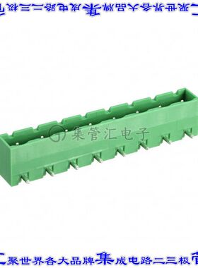 1766408 端子块连接器8POS接头公引脚带罩7.5mm绿色90DEG通孔