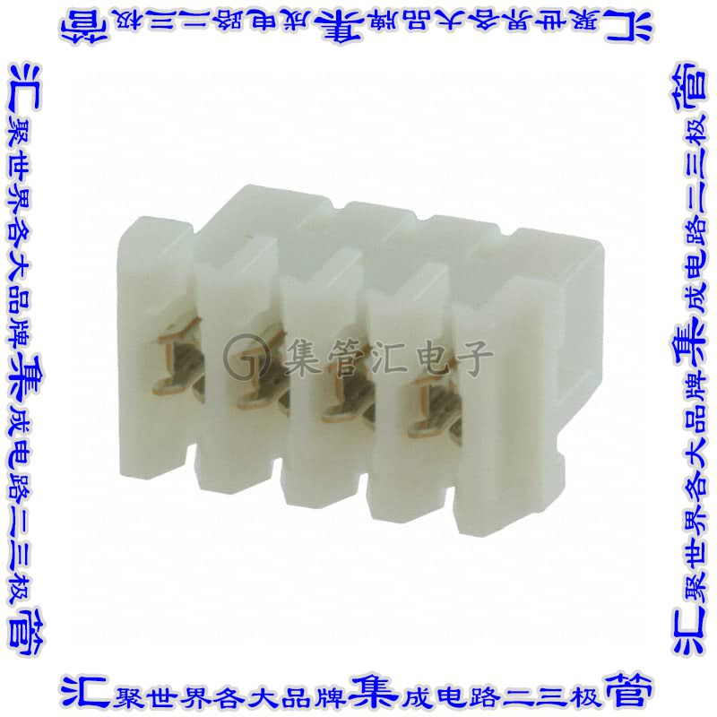 04KR-D6S-P 矩形连接器4POS插口2mm母插口天然色IDC锡自由悬挂直
