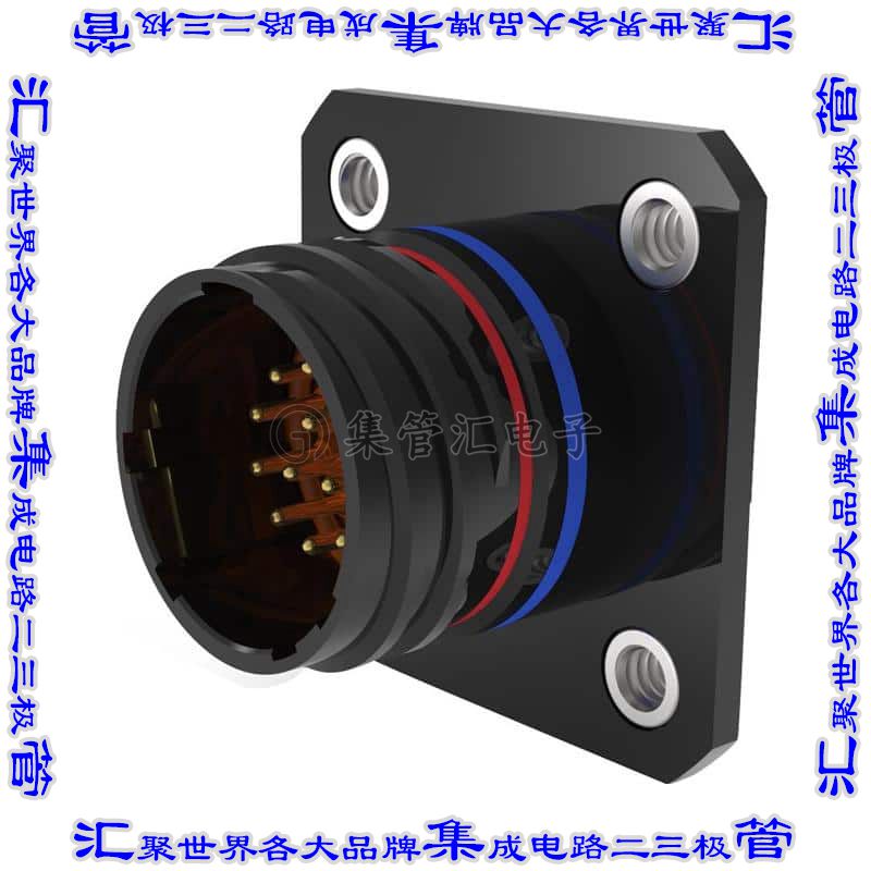 S510DZ-8-98PN(V25) 圆形连接器3POS插座公形引脚焊接镀金面板安