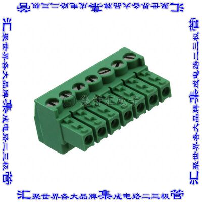 284506-7 端子块连接器7POS插头母插口3.5mm绿色自由悬挂