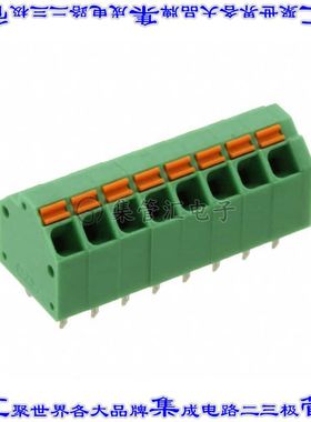 1751529 线对板连接器8POS接线端子3.81mm通孔45角度带板