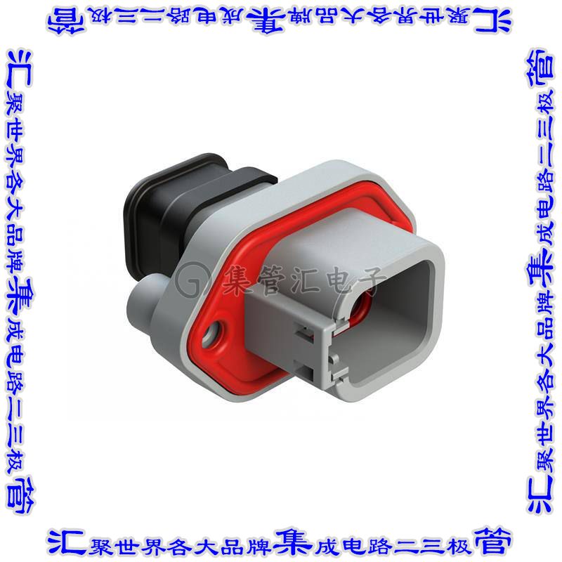ATP04-6P-PM15 矩形连接器外壳6POS插座2排公形引脚灰色面板安装