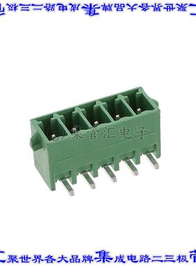 1731701 端子块连接器5POS接头公引脚带罩3.5mm绿色90DEG通孔