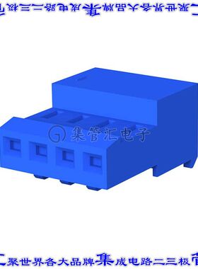 3-640470-4 矩形连接器4POS插座2.54mm母插口蓝色IDC锡自由悬挂直