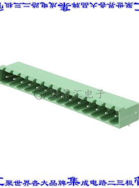 1757585 端子块连接器14POS接头公引脚带罩5mm绿色90DEG通孔