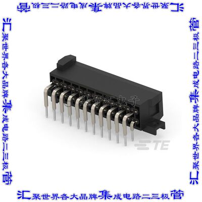 828801-7 针座连接器22POS接头2排5mm公形插针通孔直角锡