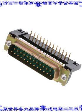 DBM25P500 连接器25POS插头公引脚2排D-Sub通孔直角
